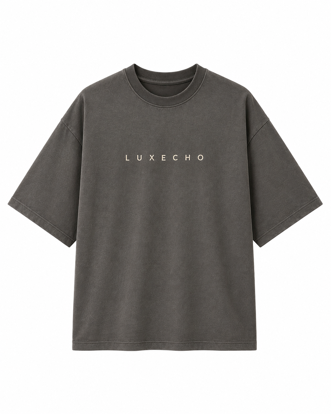 LUXECHO Signature Oversized T-Shirt – Charcoal Grey